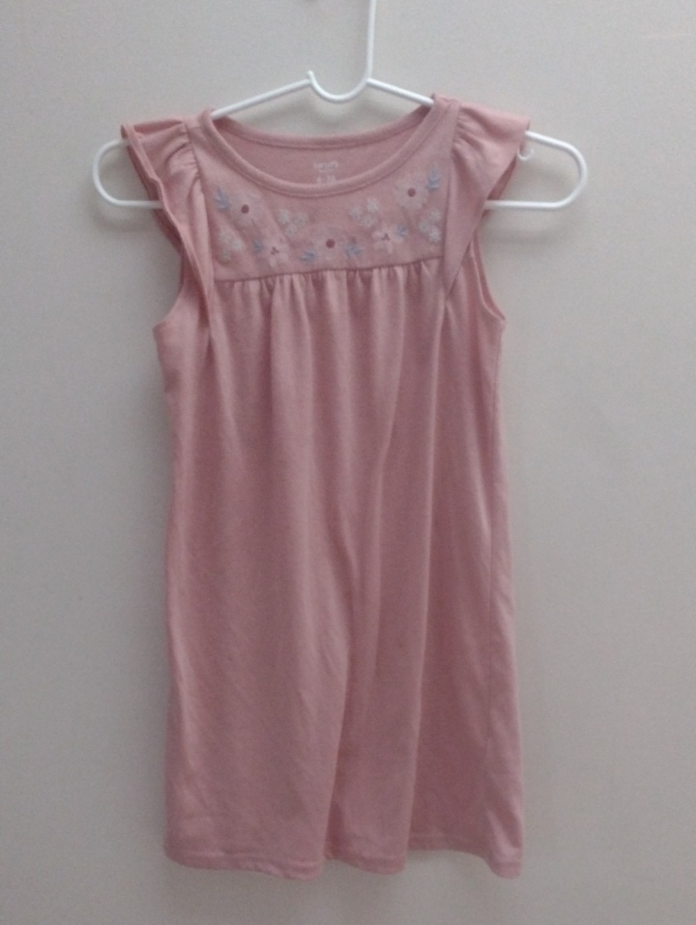 Girls Pink Sleeveless Night Dress with Floral Nightgown
